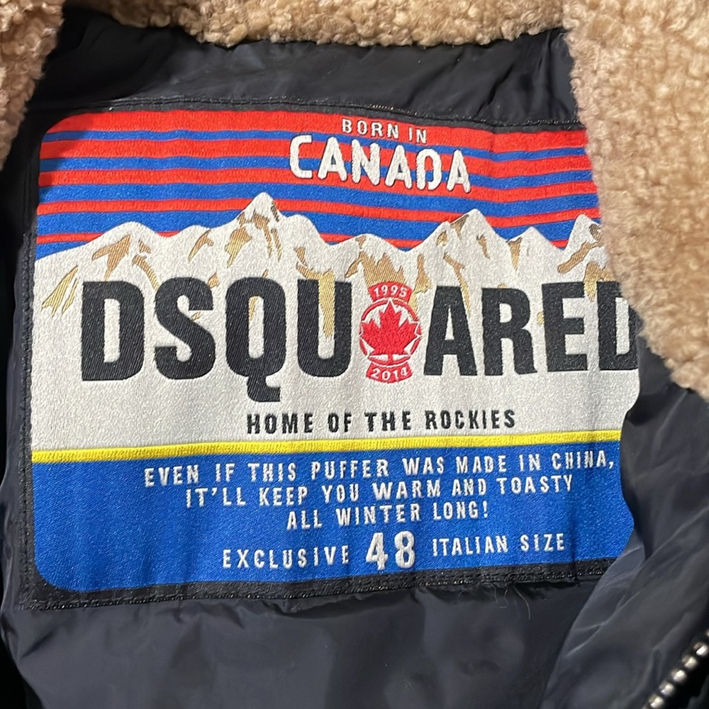 Dsquared Fur Down Black Bomber Jacket - Picture 3 of 3